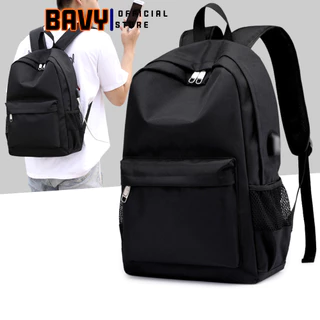 Balo đi học nam nữ đựng laptop vải chống nước thời trang basic Ba Vy FASHION nhiều ngăn cho học sinh sinh viên BL09