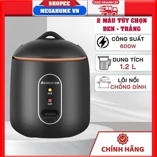 Nồi Cơm Điện Mini Đa Năng Chigo dung tích 1.2L công suất 600w nấu cháo súp hầm, thiết kế chống dính