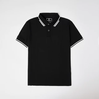 Áo thun Polo Cao Cấp Nam cổ bẻ - Đen viền - Thoáng mát, sang trọng [ Hoàng Kim LUXURY ] A08