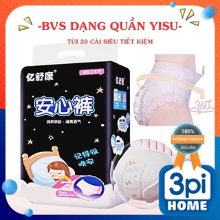 Băng vệ sinh dạng quần YISU túi 20 cái size M-L và L-XL  siêu tiết kiệm - Dùng 1 lần tiện dụng thoải mái