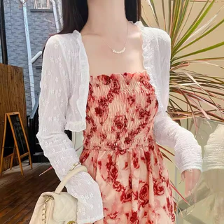 Áo khoác nữ cardigan kiểu ren hoa nổi nhẹ nhàng xinh xắn - Umelyn Clothes