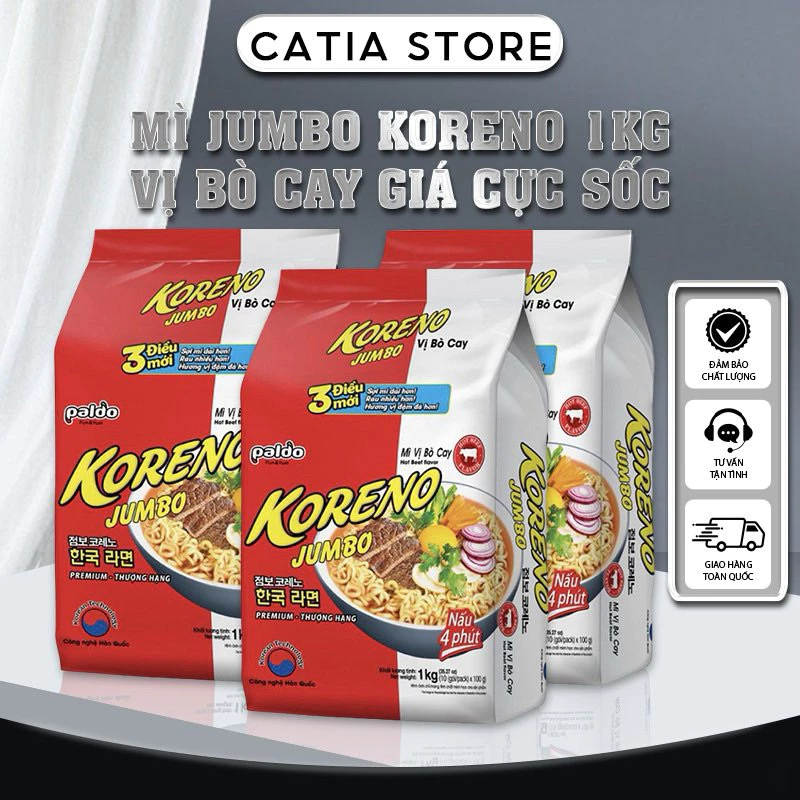 Mì Jumbo Koreno 1kg Vị Bò Cay Giá Cực Sốc