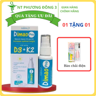 ( tặng bàn chải điện)Dimao pro D3 + K2 Chai Xịt Miệng Giúp Tăng Cường Hấp Thu Canxi Cho Bé,