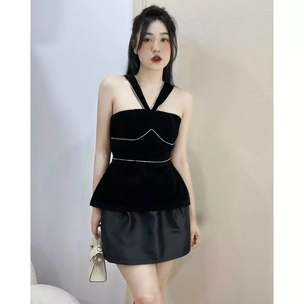 🌽 SET NHUNG HOT - Set áo nhung viền đá + cv đen 🔥𝐇𝐨𝐚̉ 𝐓𝐨̂́𝐜🔥 𝐌𝐄𝐎𝐈𝐍𝐃𝐀𝐇𝐎𝐔𝐒𝐄 (VUI LÒNG IB MÈO ĐỂ ĐƯỢC TƯ VẤN KÍCH CỠ Ạ)
