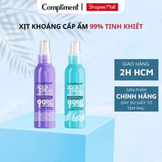 Xịt Khoáng Compliment Aqua Spray 99% Cấp Ẩm Phục Hồi Làm Dịu Cân Bằng Da Cấp Tốc 200ML