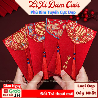 Bao Lì Xì Đỏ Đám Cưới Hỏi Phong Cách Sang Trọng, Quà Tặng Dễ Thương May Mắn, Lì Xì TẾT Mừng Năm Mới - BlueStore