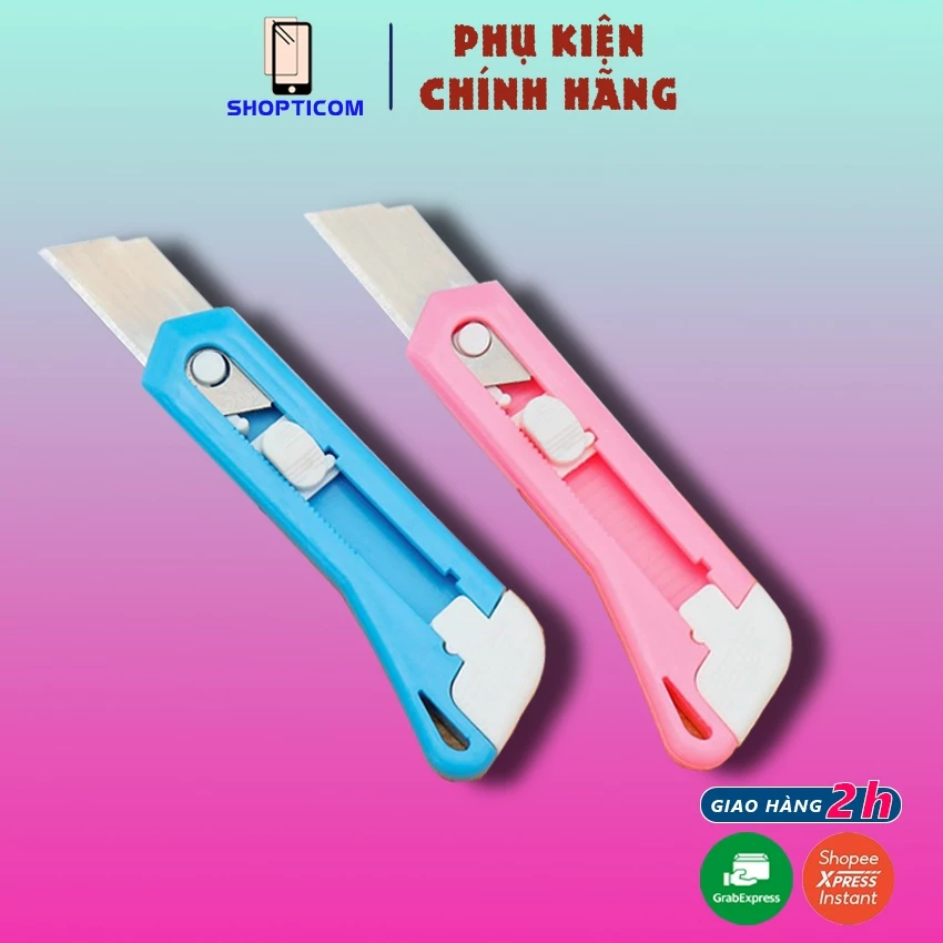 Dao rọc cắt giấy mini Basic S P làm móc khóa cute 7.2 x 2.2cm