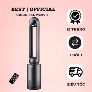 Quạt Không Cánh Lọc Không Khí Bụi Mịn 5IN1 CHIGO FKL - Khử Trùng UV - Làm Mát bằng Hơi Nước -Tạo Ion Âm - 12 Tốc Độ Gió