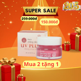 [ mua 2 tặng 1] Kem chống nắng UV Plus Dr.Ánh dành cho da mặt 30ml SPF 50+