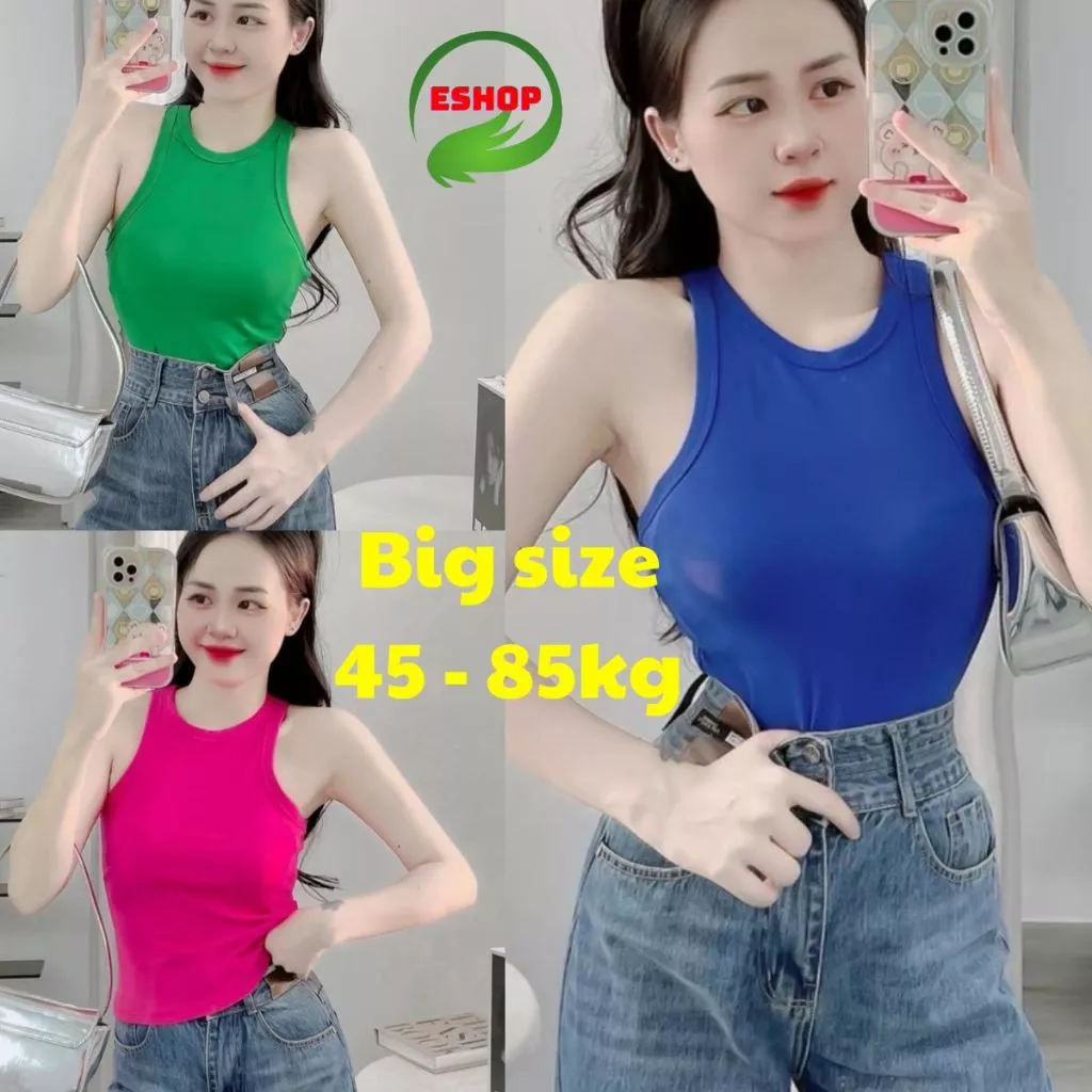 Áo Thun Ba Lỗ Nữ BIgsize Cổ Tròn Dáng Dài ESHOP Áo BaLo Sát Nách Áo Kiểu Đẹp Dễ Thương Mặc Hè MS179