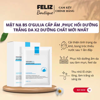 Mặt Nạ B5 Phục Hồi, Trắng Da O'GULIA Cấp Nước_Mền Mịn,Trẻ Hóa Da Hộp 10 Miếng