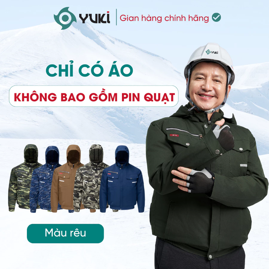 Áo lẻ điều hòa chính hãng Nhật Bản YUKI PREMIUM (không gồm Pin và Quạt, Size S - XXL, 7 màu)