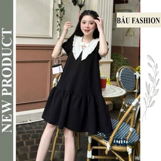 VÁY BẦU XINH, ĐẦM BẦU MÀU HÈ CỔ NHỌN V833 DÁNG BABYDOLL CHÂN DẬP LY CHẤT THUN MỀM MÁT ĐIỆU ĐÀ SANG CHẢNH