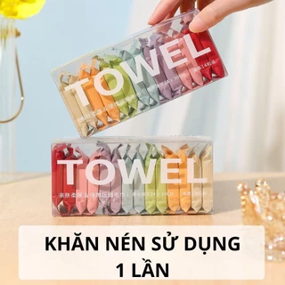 ❌NEW❌Khăn Tắm Nén, Khăn Mặt Nén Full Size Hộp 7 Gói , 14 Gói Dùng 1 Lần Mang Đi Du Lịch Tiện Dụng 88472