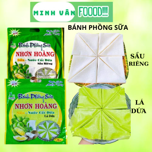 Bánh phồng sữa Nhơn Hoàng loại Sầu riêng và lá dứa - gói 220gr