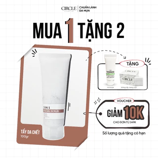 Mặt nạ tẩy tế bào chết da mặt chiết xuất hoa hồi dịu nhẹ sạch da Facial Scrub 3 in 1 Circle 100gr