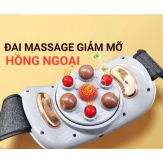 Máy Massage Bụng, Máy Giảm Mỡ Bụng, Đai Massage Giảm Mỡ Bụng Tích Hợp Xoay Đá Nóng Kết hợp Làm Nóng Hồng Ngọc