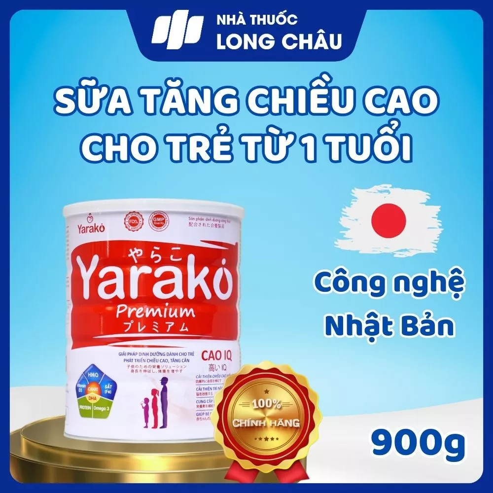 Sữa Tăng Chiều Cao Cho Bé 1 Tuổi Yarako Premium CaoIQ Giúp Bé Phát Triển Trí Não 400g/900g