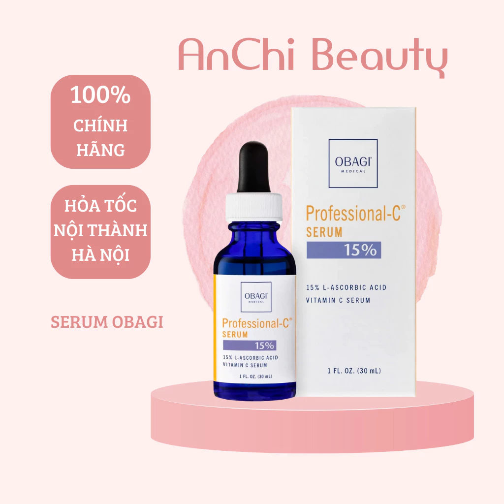 Serum chống oxy hóa làm đều màu da chứa vitamin C Obagi Professional-C 15% - 30ml [Anchi Beauty]