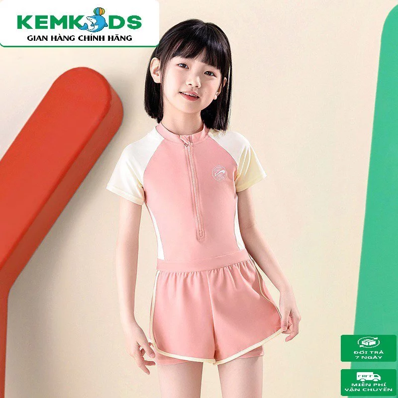 Bikini bé gái Kem Kids kiểu dáng thể thao áo+ quần nice 12-40kg