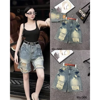 QUẦN JEANS NGỐ NỮ XANH WASH LOANG MÀU RÁCH NHIỀU CÁ TÍNH-QUẦN ĐÙI NỮ THÊU HỌA TIẾT NỔI , CHẤT BÒ QC DÀY ĐẸP TÔN DÁNG