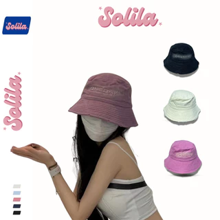 Mũ bucket vành cụp SOLILA Nón tai bèo thêu nổi One day phối loang thời trang form unisex nam nữ đi biển du lịch