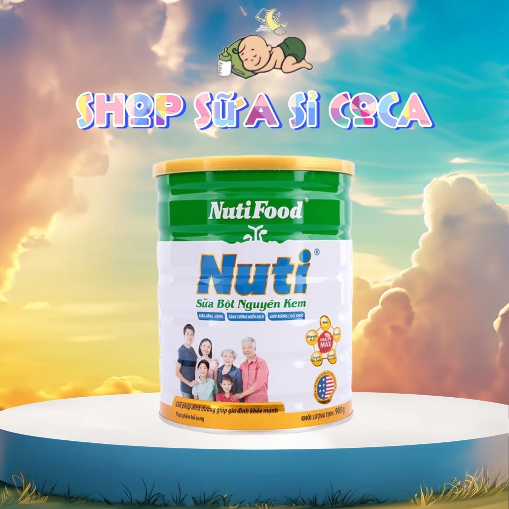 Sữa bột Nutifood Nuti nguyên kem - hộp 900g (mọi lứa tuổi)