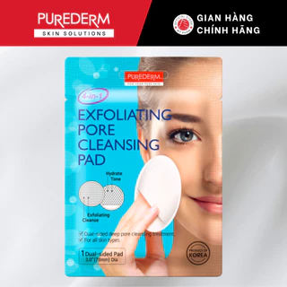 Purederm Bông Tẩy Trang Và Rửa Mặt Tẩm Tinh Chất 1 Miếng