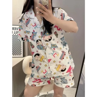 Bộ Đồ Ngủ Pijama Nữ BÒ SỮA Kate Tay Cộc Mặc Nhà Xinh