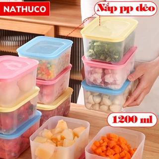 Hộp đựng thực phẩm 1,2L nắp kín không thoát mùi trữ đông, làm mát đựng đồ khô