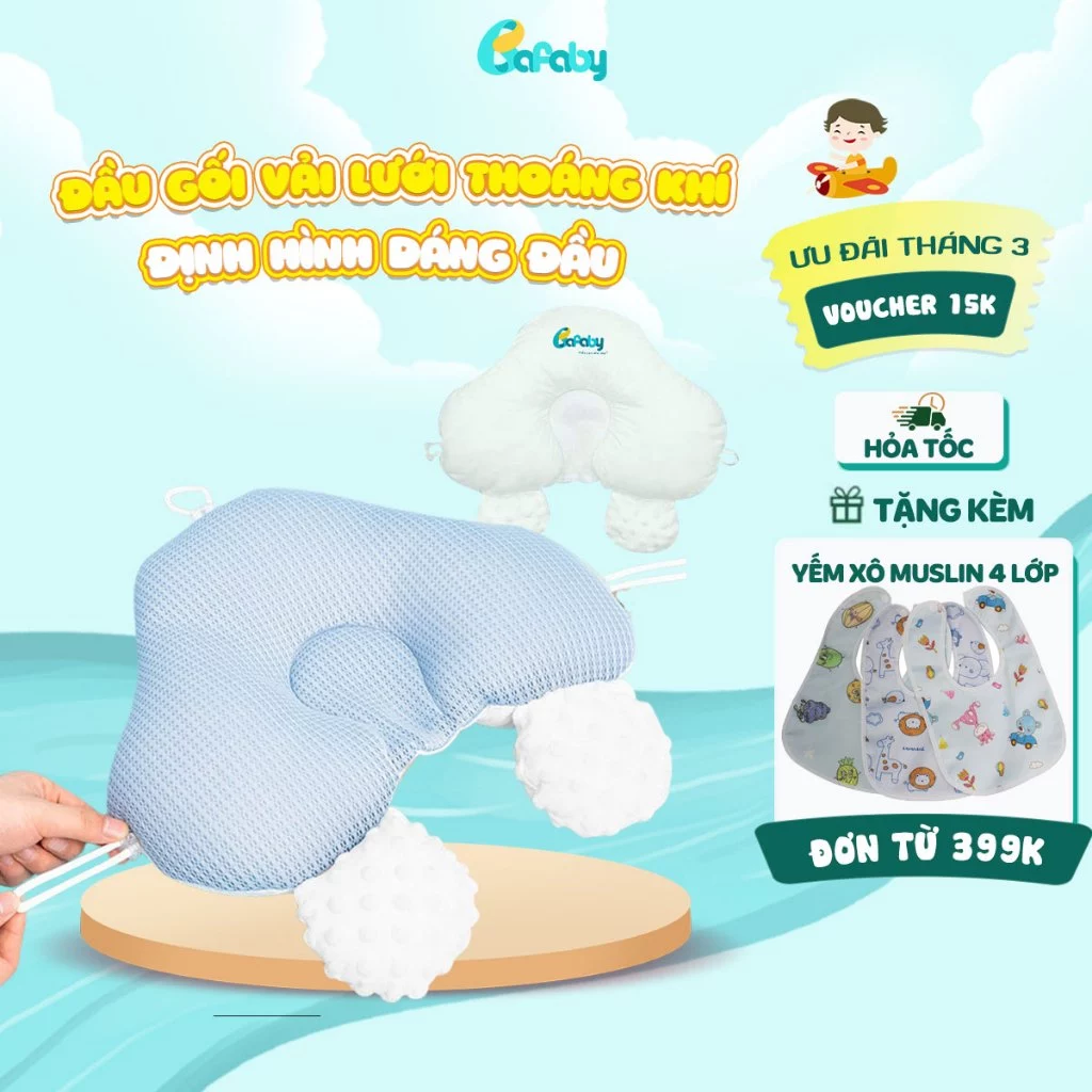 Gối Đầu Cho Bé Sơ Sinh Chống Giật Mình Chống Bẹp Đầu Có Dây Rút Điều Chỉnh Bafaby - 305