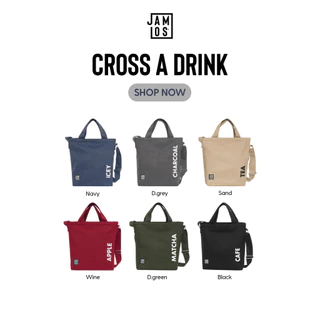 Jamlos Cross A Drink - Túi đeo chéo quai xách vải canvas in tên món nước