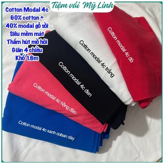 Vải cotton modal giãn 4 chiều chất mềm mịn, dày dặn, thấm hút mồ hôi tốt - Tiệm vải Mỹ Linh