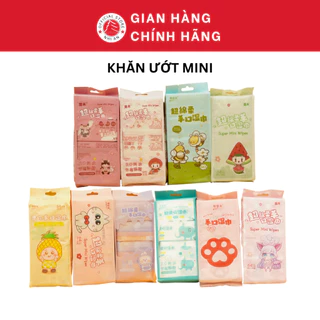 Khăn giấy ướt mini siêu tiện lợi và đa hình ảnh 8 gói/ bịch