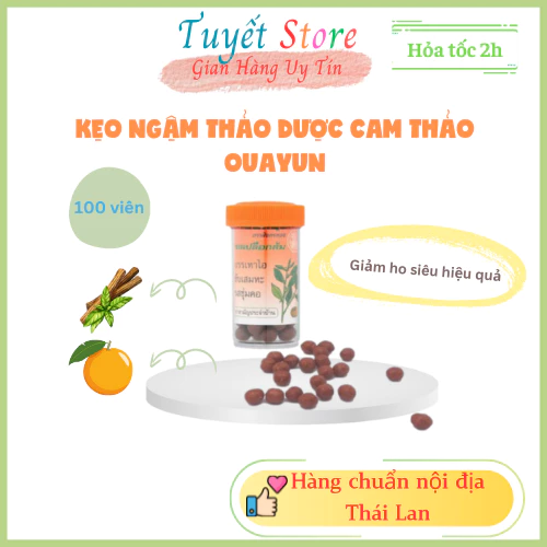 Kẹo ngậm ho thảo dược vị cam thảo Thái Lan