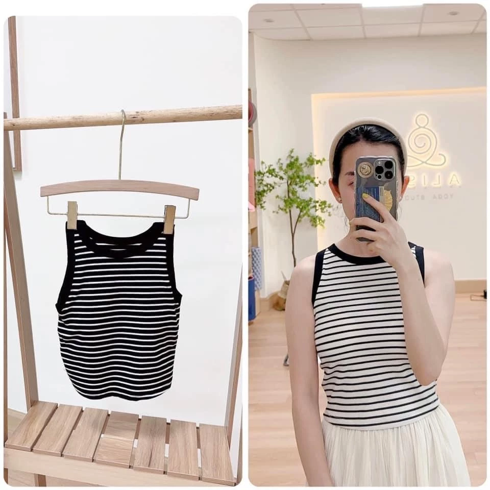 Áo 3 lỗ kẻ ngang - ALISA