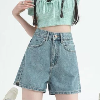 Quần Short Jeans Nữ , Quần Đùi Nữ Xẻ Gấu Màu Xanh Chất Liệu Bền Rẻ L006