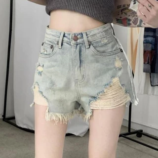 Quần Đùi Jeans Nữ , Quần Short Nữ Chất Liệu Denim Tua Rua Phong Cách Sexy Hót Hòn Họt L11