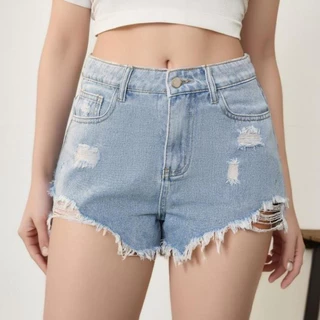 Quần Short Nữ , Quần Đùi Jeans Nữ Rách Tua Rua Sexy Cá Tính Không Phai Màu L12