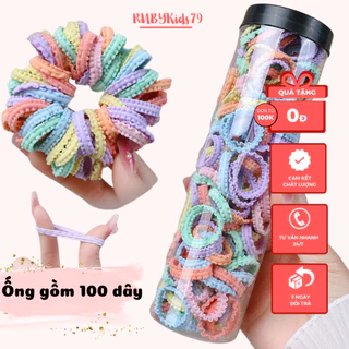 Dây cột tóc cho bé CTR01 ống 100 dây cho bé từ 1 - 5 tuổi cỡ nhỏ dễ thương rubykids79