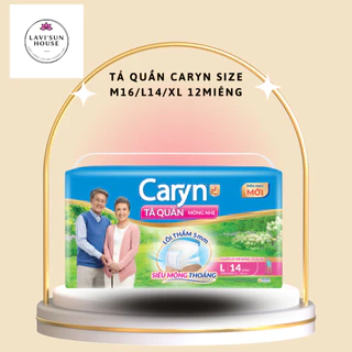 (TẶNG 2 MIẾNG)Tã quần người lớn caryn mỏng nhẹ size M16,L14,XL12 miếng mẫu mới