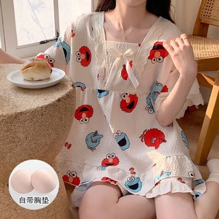 Sét bộ đùi pyjama gân ren hình