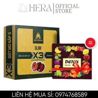 [Chính hãng] Giảm Cân Slim X3 Đông Y Mộc Linh + Tặng 20 viên Detox - 100% Thảo dược quý an toàn hiệu quả