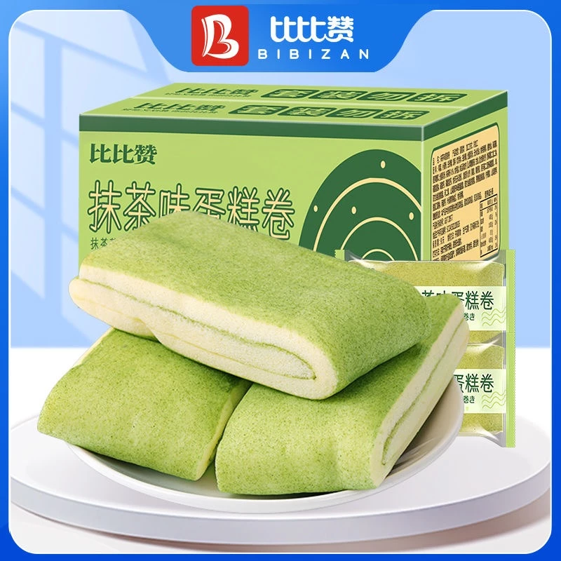 Bánh mì cuộn matcha Bibizan 300g Bánh Matcha Bữa sáng Bánh phương Tây Món tráng miệng Bánh ngọt Đồ ăn nhẹ