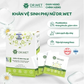 Hộp 25 Gói Khăn Ướt Vệ Sinh Vùng Kín Dr.Wet Giải Pháp Làm Sạch, Dưỡng Ẩm Hiệu Quả