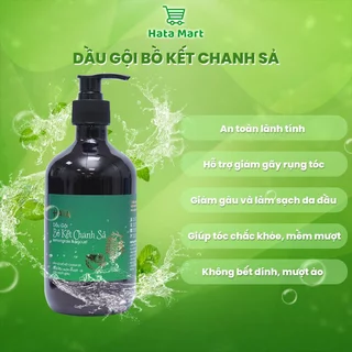 Dầu gội bồ kết chanh sả HATA 500ml, dầu gội đầu giảm gãy rụng tóc, giảm gàu, kích thích mọc tóc