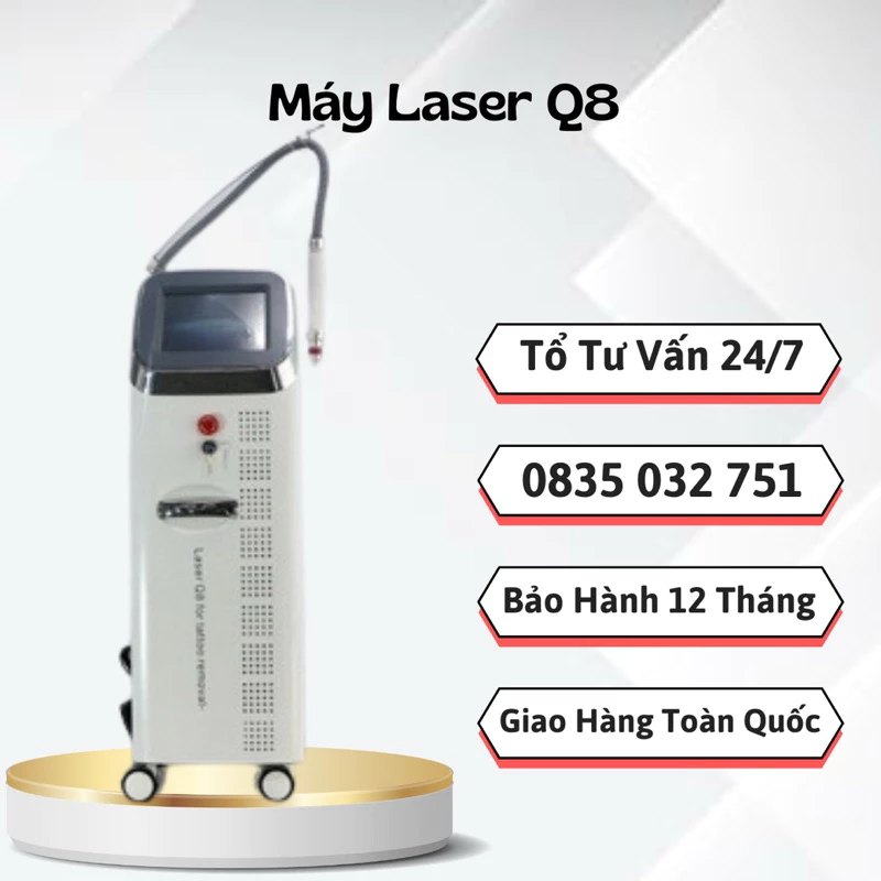 Máy Xóa Xăm Laser Q8 Điều Trị Xóa Xăm, Nám, Tàn Nhang Hiệu Quả [ Bảo hành 12 tháng ]