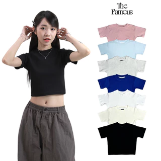 Áo phông croptop "TRƠN 10 MÀU" thun gân cotton dày dặn, áo croptop thun gân siêu co dãn cực basic dễ mặc T30