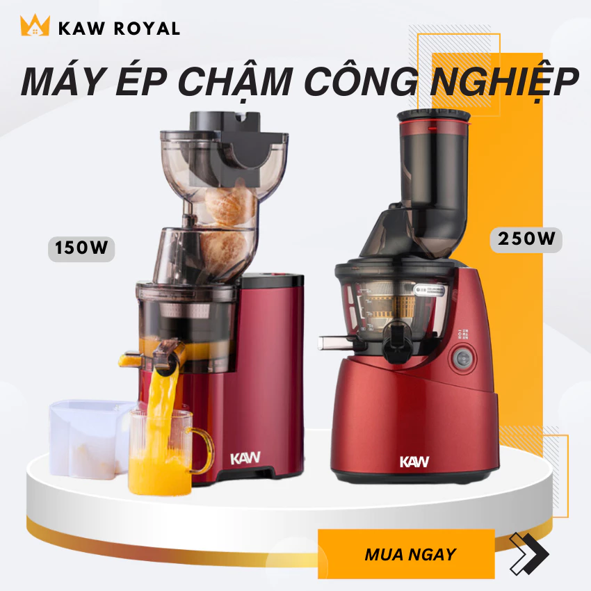 Máy Ép Chậm Kiệt Bã KAW, Máy Ép Trái Cây Công Suất 150W/500W, Máy Ép Chậm Hoa Quả Gia Đình