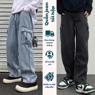 Quần jean túi hộp 6 túi dáng rộng Cargo pants nam nữ ống suông FABUMAN form rộng túi hộp Unisex phối nhiều túi trơn